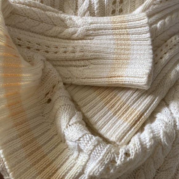 Lauren Ralph Lauren v-neck cable knit L/S cream, peach large, 100% cotton - Picture 7 of 9